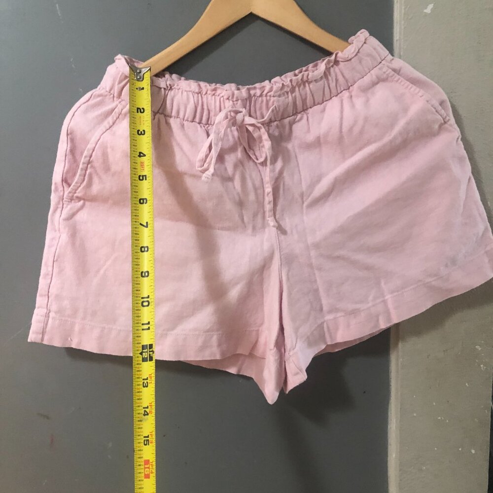 GAP linen blend shorts Size XS petal pink midrise pockets drawstring preppy - Picture 3 of 13